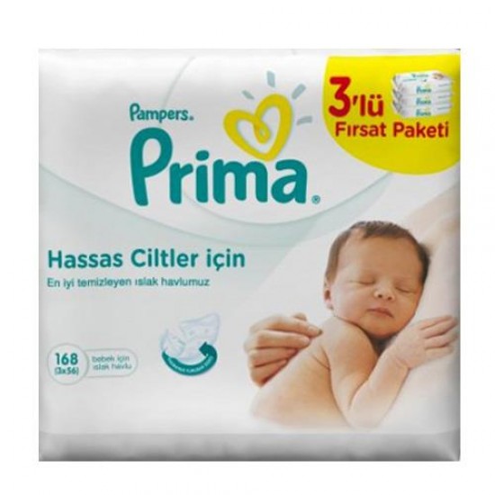 Prima Islak Havlu Hassas Ciltler 3lü Paket 156 Yaprak