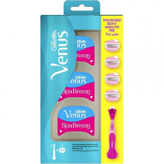 Gillette Venus Comfortglide Spa Breeze Kadın Tıraş Makinesi + 4 Yedek Tıraş Bıçağı Gillette Venus Comfortglide Spa Breeze Kadın Tıraş Makinesi + 4 Yedek Tıraş Bıçağı
