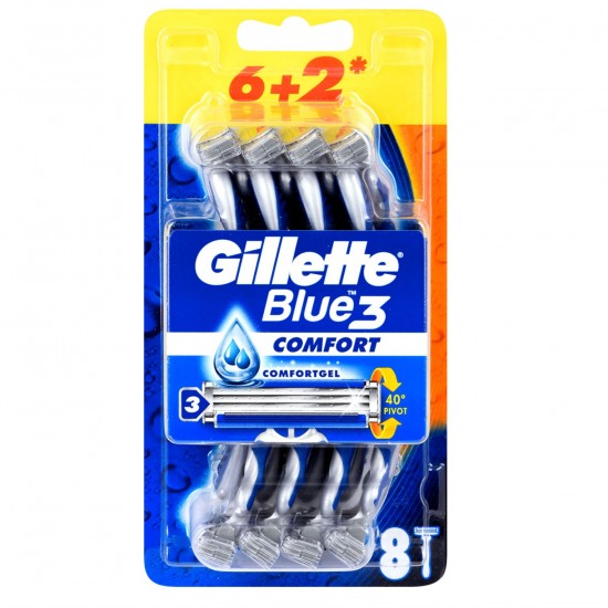 Gillette Blue3 Tıraş Bıçağı 6+2 Şampiyonlar Ligi Paketi