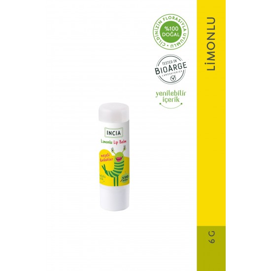 Incia Kids Lip Balm Limon Aromalı 6gr