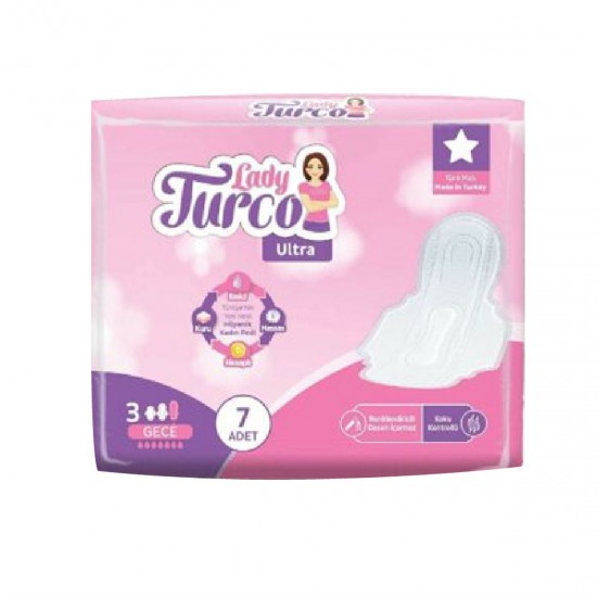 Lady Turco Ultra Hijyenik Ped İnce Gece 7li
