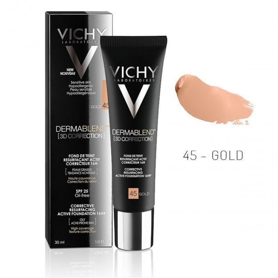 Vichy Dermablend 3 Boyutlu Düzeltici Fondöten Gold-45 Spf25 30 Ml