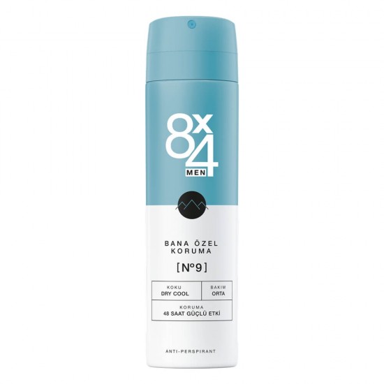 8x4 Bana Özel Koruma No:9 Dry Cool Erkek Deodorant 150 ML