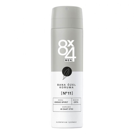 8x4 Men Bana Özel Koruma No:11 Unique Spirit Erkek Deodorant 150 ML