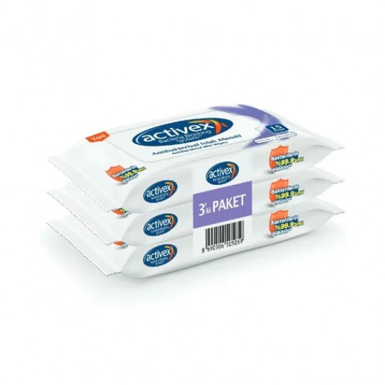 Activex Antibakteriyel Islak Mendil Hassas 3lü Cep Boy 45 Yaprak