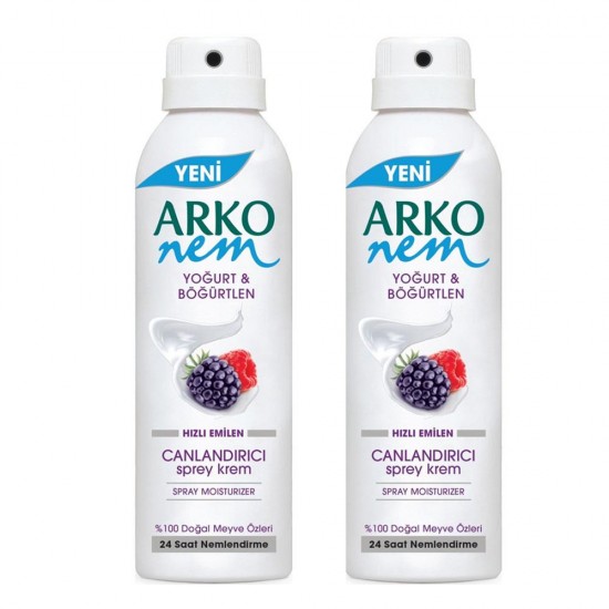 Arko Nem Yoğurt Böğürtlen Canlandırıcı Sprey Krem 150 ML 2 Li