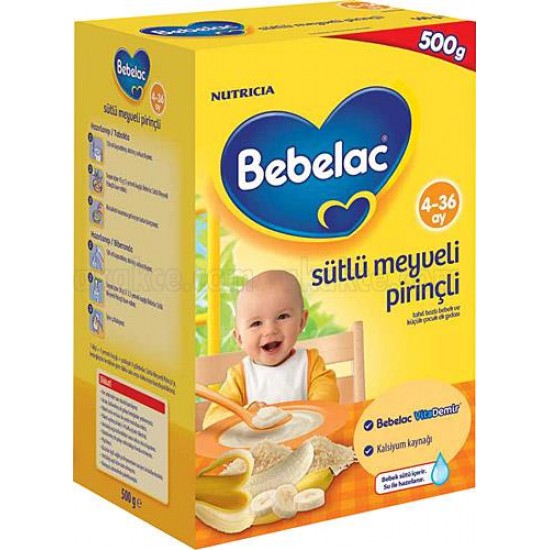 Bebelac Sütlü Meyveli Pirinçli Kaşık Maması 500 gr
