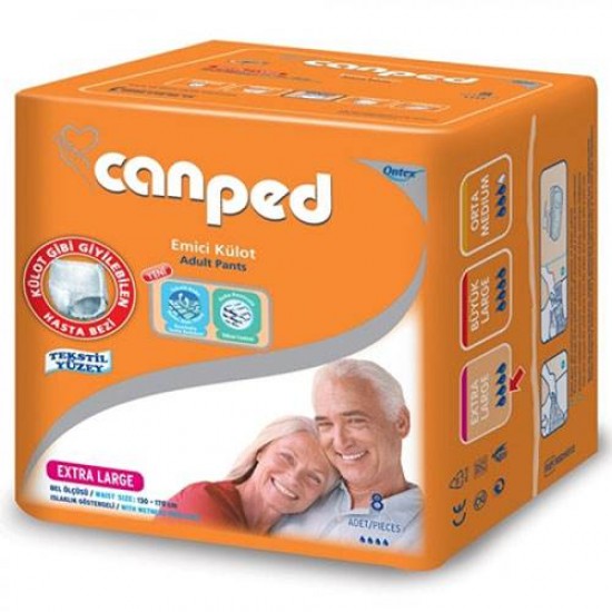 Canped Yetişkin Hasta Bezi Emici Külot Extra Large 8 Li