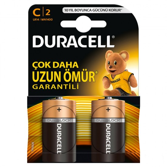 Duracell Alkalin C Orta Boy Pil 2 Li Paket