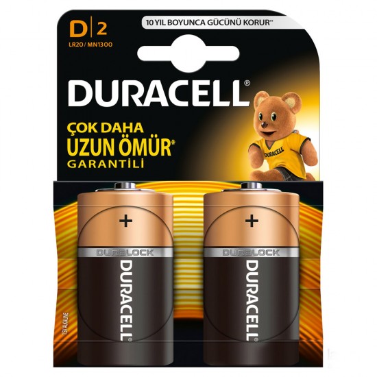 Duracell Alkalin D Büyük Boy Pil 2 Li Paket