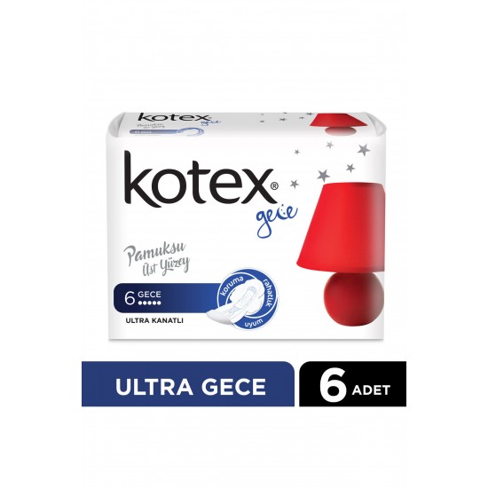 Kotex Ultra Gece Hijyenik Ped 6 Lı