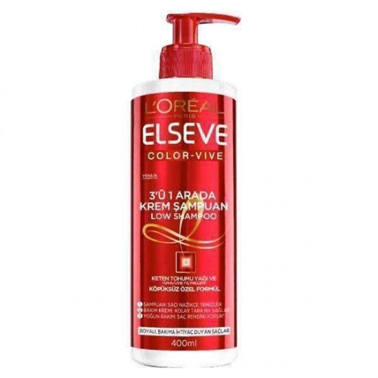 Loreal Elseve Color-Vive 3ü 1 Arada Krem Şampuan Low Shampoo 400 ML