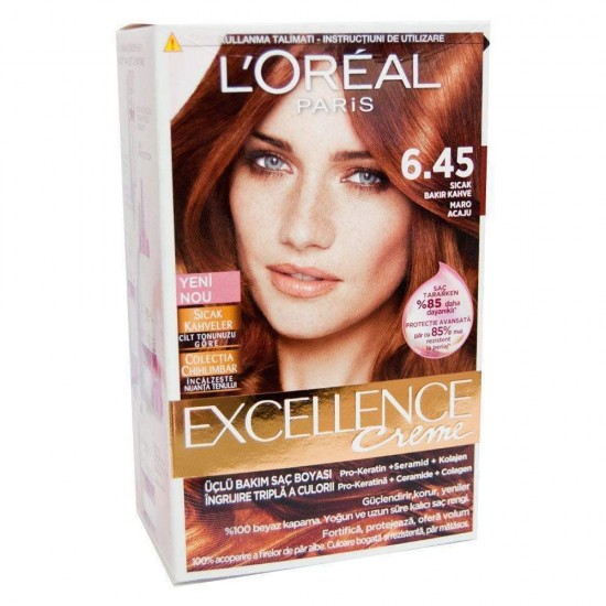 Loreal Excellence Saç Boyası 6.45 Sıcak Bakır Kahve