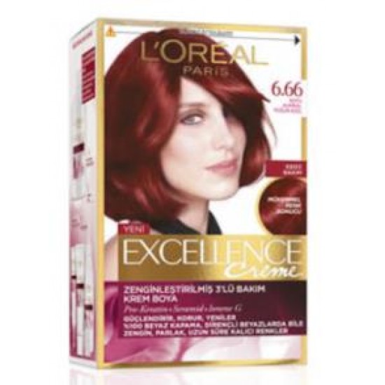 Loreal Excellence Saç Boyası 6.66 Koyu Kumral Yoğun Kızıl