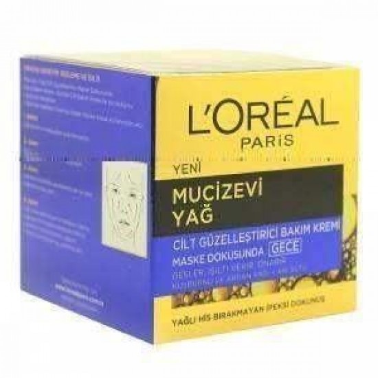 Loreal Paris Mucizevi Yağ Cilt Güzelleştirici Gece Kremi 50 ML