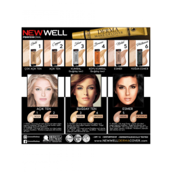 New Well Derma Cover Fondöten 01 Gold