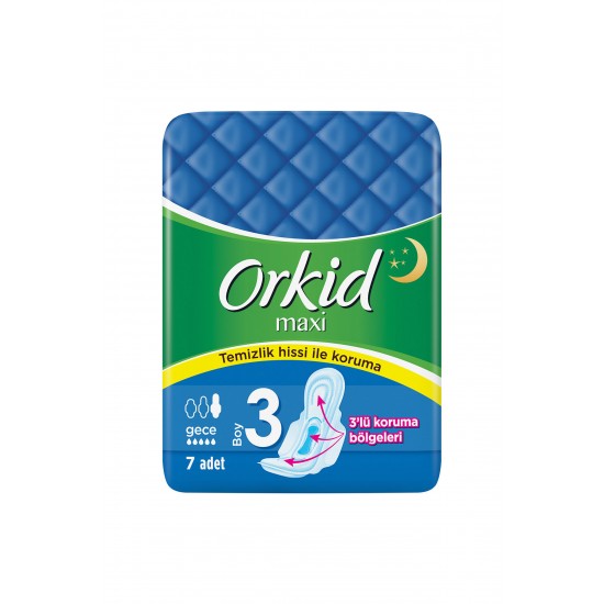 Orkid Maxi Hijyenik Ped Gece Tekli Paket 7 Ped