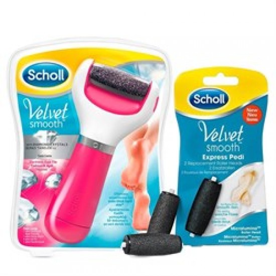 Scholl Elektrikli Ayak Törpüsü Velvet Smooth + 2li Yedek Başlık Pembe Elmas