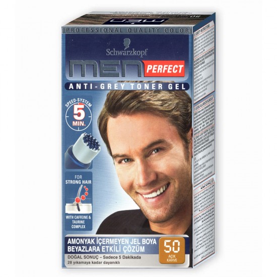 Schwarzkopf Men Perfect 50-Açık Kahve Jel Saç Boyası