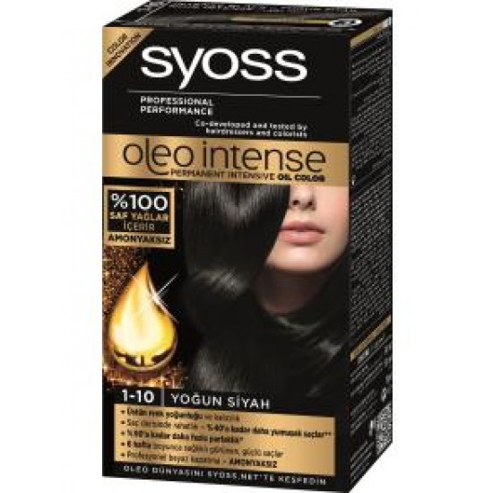 Syoss Oleo Intense Saç Boya Seti 1-10 Yoğun Siyah