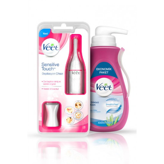 Veet Sensitive Touch Depilasyon Cihazı + Tüy Dökücü Krem 400 ML