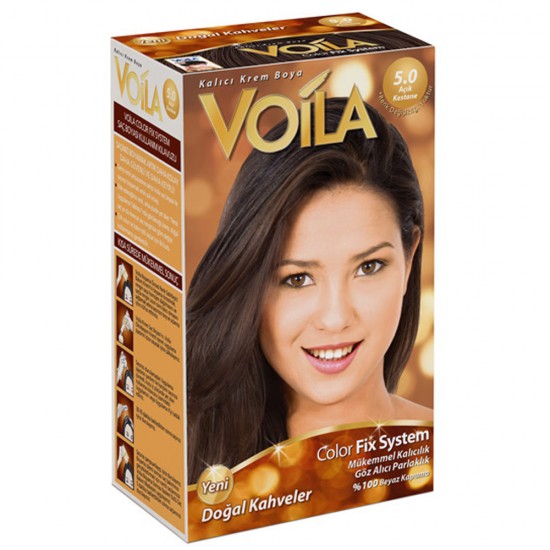 Voila Nano Diamond Saç Boyası 5.0 Açık Kestane