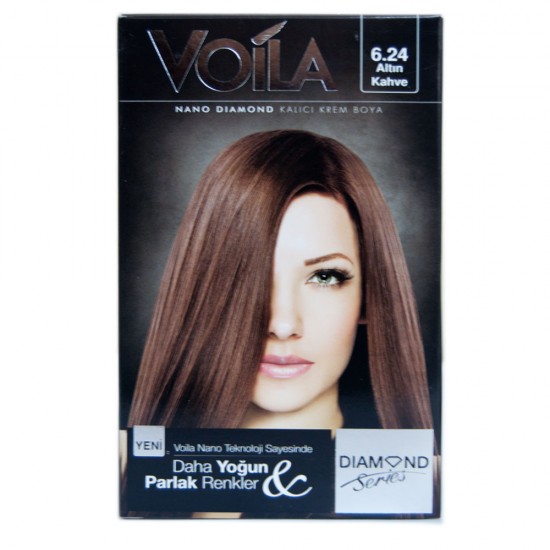Voila Nano Diamond Saç Boyası 6.24 Altın Kahvesi